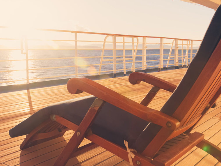 cruise ship deck with chairs